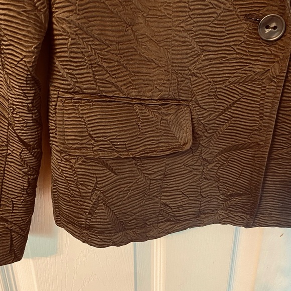 Coldwater Creek Brown Textured Blazer Jacket - Picture 6 of 9